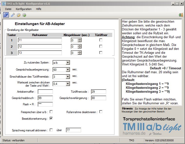 Programmiertableau TMIIIablight